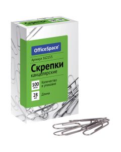 Office Space 28 mm paper clips, 100 pcs